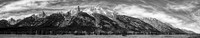 Grand Teton Panorama 2 B&W Bright Sky