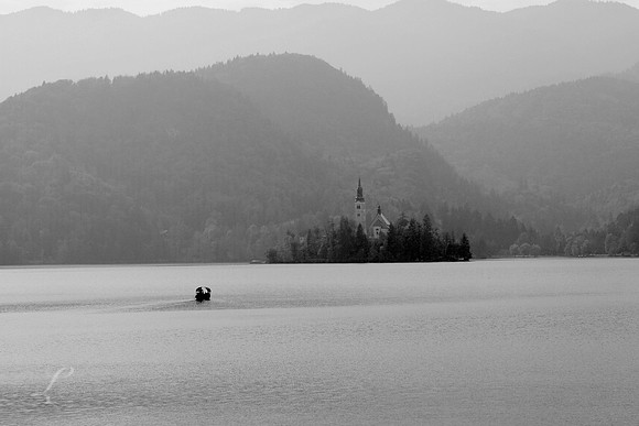 Lake Bled, Slovenia, B&W