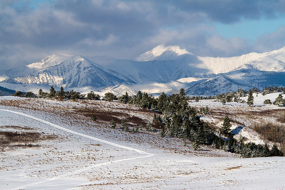 Snow Road On The Rocky Mountain Front, Montana