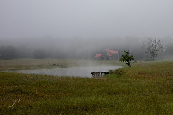 Foggy Morning Barn