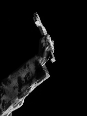 Angry Hand of God B&W