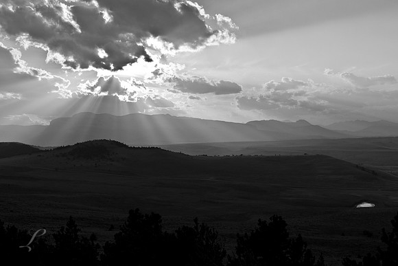 Clouds Rays B&W