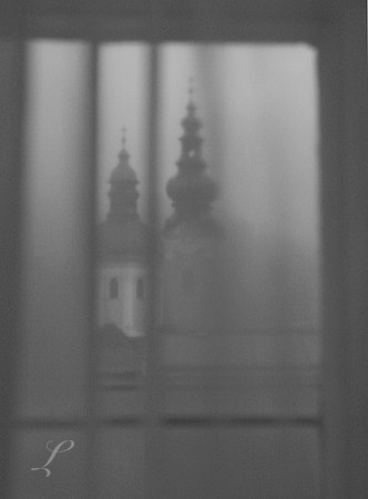 Salzburg Morning Steeples B&W